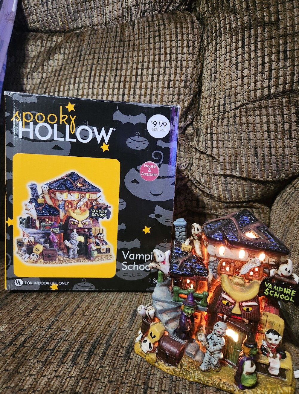 Spooky Hollow Vampire School Lighted Halloween Village